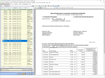 Screenshot des Moduls Lohnunternehmer der NEXT Farming Software LW Office.