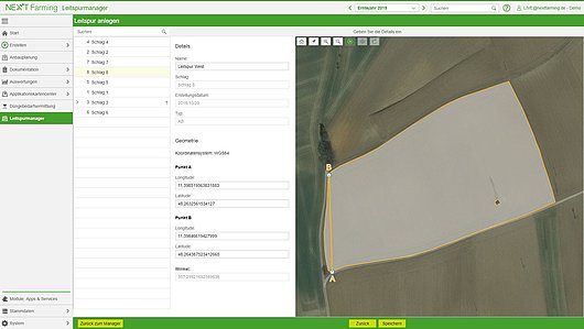 Leitspur anlegen in NEXT Farming