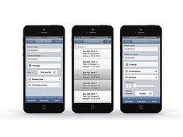 Drei Bildschirmfotos der NEXT MobileSau App